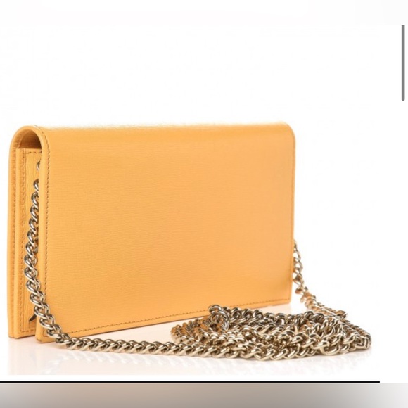 GUCCI Wallet on Chain Calfskin Medium Betty Crossbody WOC Yellow - Picture 5 of 17